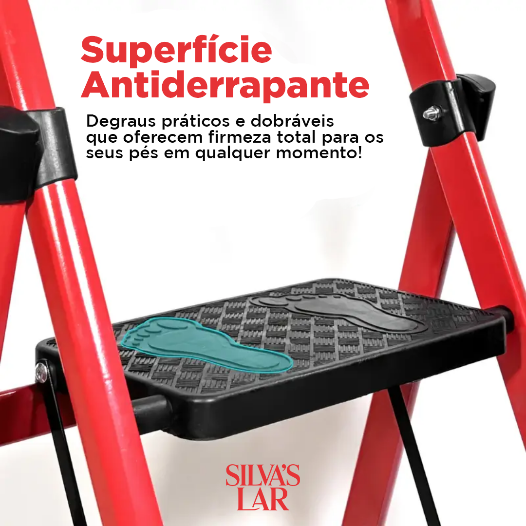 [Compre 1 Leve 2] Escada Redmax Dobrável Antiderrapante de Aço [BLACK FRIDAY]