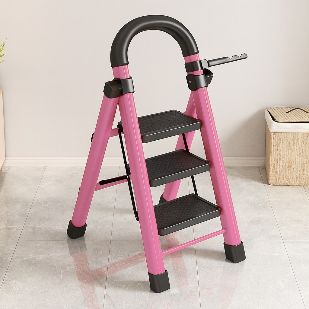 [Compre 1 Leve 2] Escada Redmax Dobrável Antiderrapante de Aço [BLACK FRIDAY]