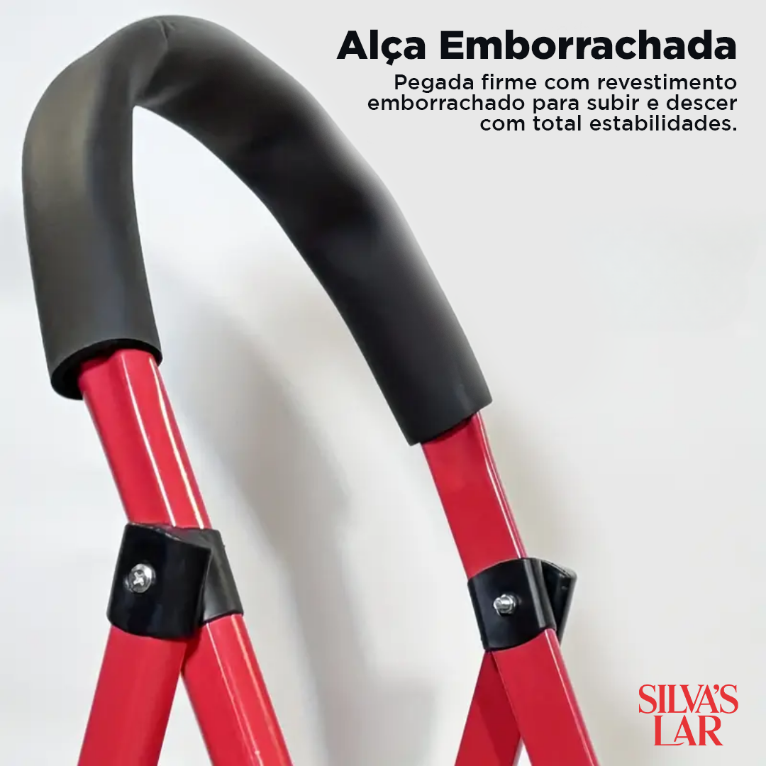 [Compre 1 Leve 2] Escada Redmax Dobrável Antiderrapante de Aço [BLACK FRIDAY]