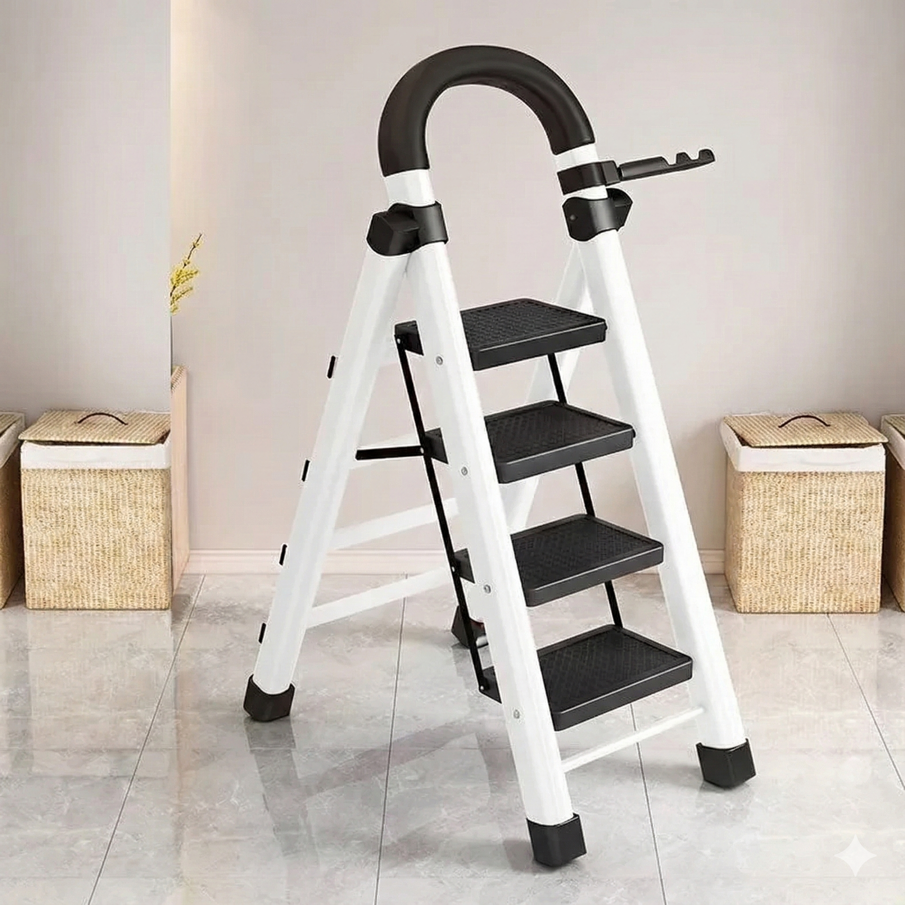 [Compre 1 Leve 2] Escada Redmax Dobrável Antiderrapante de Aço [BLACK FRIDAY]