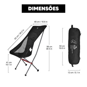 Cadeira Dobrável para Acampamento Pesca e Praia