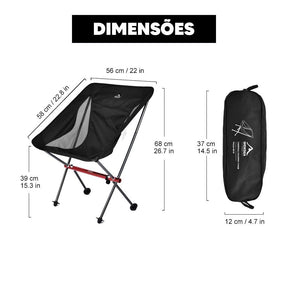 Cadeira Dobrável para Acampamento Pesca e Praia