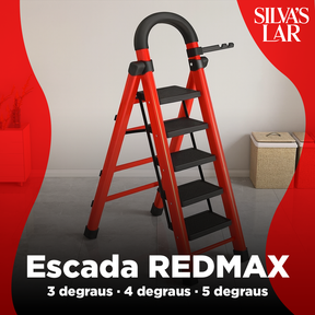 [Compre 1 Leve 2] Escada Redmax Dobrável Antiderrapante de Aço [BLACK FRIDAY]