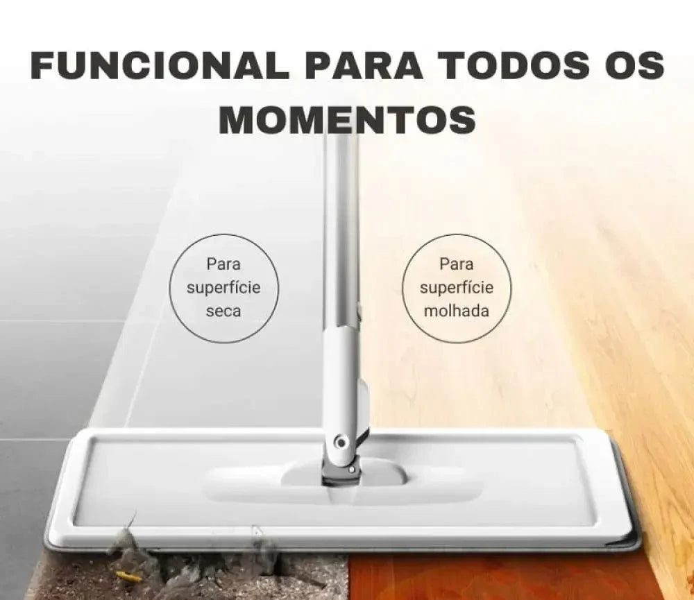 Mop Esfregão de Limpeza Giratório com Balde